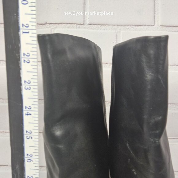Bootalinos Vintage black leather woman's Midcalf riding Boots size 8m - Picture 8 of 15